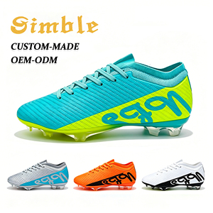 Chaussures de football pour hommes avec logo OEM d'usine, bicolores, en TPU, à crampons longs, personnalisées pour l'entraînement au soccer - Product Image 1