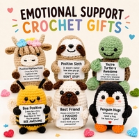 Muñecos de Animales Hechos a Mano al por Mayor, Muñecos de Ganchillo Emocionales y Positivos, Adornos de Incentivo, Juguetes de Ganchillo para Regalos de Apoyo