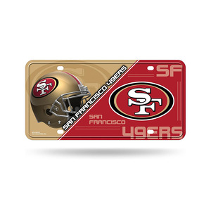 Plaque d'immatriculation personnalisée en métal avec sublimation couleur équipe San Francisco 49ers pour décoration automobile - Product Image 1