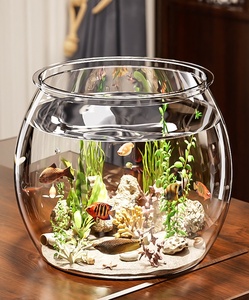 소형 데스크탑 어항 가정용 수경재배 식물 금붕어 어항 플라스틱 수족관 투명 실내 미니 간편 양식 - Product Image 3