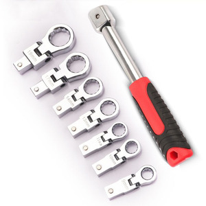 8 pièces/ensemble clé à cliquet à tête flexible ensemble clé interchangeable cliquets tournevis ménage multifonctionnel matériel outils - Product Image 2