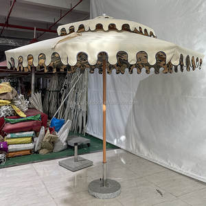 Fancy <strong>Vintage</strong> Striped Garden <strong>Patio</strong> <strong>Umbrella</strong> Big Size Summer Shelter Scalloped Edge Macrame <strong>Umbrellas</strong> Outdoor For Restaurant - Product Image 4