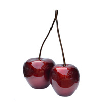 Grande sculpture de cerise en résine artisanale décorative, décoration de salon, statues de fruits colorés, grande sculpture de pomme