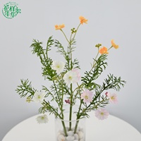 Charmant bouquet de marguerites artificielles en soie de 43 cm, fleurs d'été pour décoration intérieure permanente, vase, centre de table de mariage