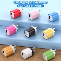 Pengisi daya dinding cepat Mini USB 1A, pengisi daya ponsel elektrik 5V/1A dengan perlindungan OTP untuk pengisian daya perjalanan Android