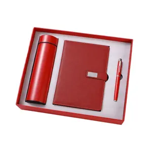 OEM Custom PU Leather noted book corporate note book 2024 gift set for note book and pen