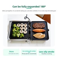 Grille-pain électrique antiadhésif sans fumée à double nervure large pour petit-déjeuner, panini et sandwichs, modèle PG008 pour la maison