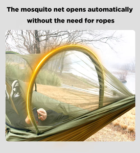 <span class=keywords><strong>Hamac</strong></span> de camping en nylon Ripstop <span class=keywords><strong>ultra</strong></span>-léger avec <span class=keywords><strong>moustiquaire</strong></span> pour l'extérieur, design personnalisé - Product Image 3