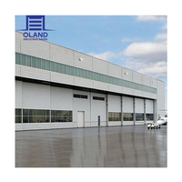Porte de hangar industrielle coulissante automatique en acier isolé chinois OLAND avec fonction coupe-vent et ouverture latérale électrique
