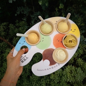 Plateau tendance personnalisé avec logo pour palette <span class=keywords><strong>de</strong></span> couleurs <span class=keywords><strong>de</strong></span> gelato et support pour cornets <span class=keywords><strong>de</strong></span> crème glacée, idéal pour les salons <span class=keywords><strong>de</strong></span> desserts et les services à emporter - Product Image 2