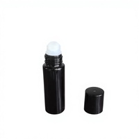 Flacon roll-on en verre noir de 10 ml, flacon cosmétique en verre avec bille en verre pour huiles essentielles, parfums, emballage cosmétique