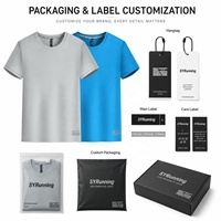 T-shirt de course unisexe en gros, marque privée, tricoté, motif étoilé, couleur unie, long, respirant, séchage rapide, athlétique, grandes tailles S-4XL, OEM