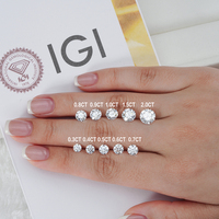Diamantes cultivados en laboratorio Starsgem con certificación IGI de 1.0CT, 1.5CT, 2.0CT, 3.0CT, color DEF, claridad VVS VS, corte brillante redondo, HPHT CVD.