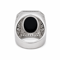 Bague en argent sterling 925 à quatre griffes pour homme, zircon noir, style thaïlandais ouvert, vintage, tendance, personnalité, bijoux fins pour soirée, vente en gros