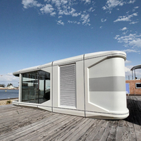 Maison Capsule Mobile Démontable en Acier Préfabriqué, Design Luxueux et Moderne, Portable, pour Usage Hôtelier Rapide