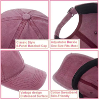 Gorra de Béisbol Estilo Vintage, Deportiva, Desgastada, Lisa, con Bordado Personalizado, Unisex