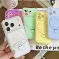 Coque de téléphone en silicone liquide et béquille pour iPhone 18 17 Pro Max 16 Ultra Fine, style toucher mat effet gelée, compatible iPhone 15