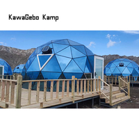 Kawagebo Kamp 6M Verre Fête Salon Luxe Camping En Plein Air Glamping Igloo Hôtel Serre Rougeoyant Dôme Géodésique Tente Maison