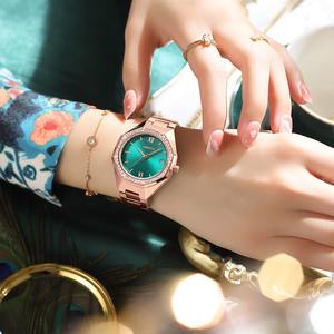 Drioshipping, marca de lujo, relojes de cuarzo para mujer, reloj de cristal de diamante para mujer, función Solar de acero inoxidable embalado en caja - Product Image 6