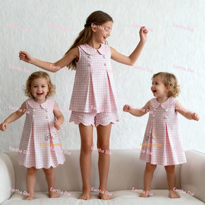 बच्चों की पार्टी पोशाक वसंत गर्मियों की लड़की कपड़े कस्टम स्कॉप शॉर्ट्स लड़कियों के लिए राजकुमारी पोशाक सेट करती है - Product Image 1