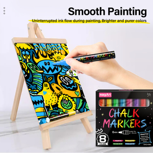 Pennarelli per Lavagna a 12 Colori, Punta Doppia 6mm, Pennarelli per Arte e Graffiti su Vetro, <span class=keywords><strong>Penna</strong></span> a <span class=keywords><strong>Gesso</strong></span> <span class=keywords><strong>Liquido</strong></span> Cancellabile - Product Image 4