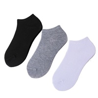Offre Spéciale personnalisé votre propre marque noir blanc hommes coton respirant chaussettes de cheville pour hommes