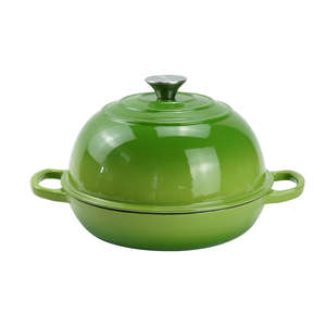 Moule à pain rond <span class=keywords><strong>en</strong></span> <span class=keywords><strong>fonte</strong></span> émaillée de 10 pouces avec couvercle et doubles poignées, compatible four et cuisinière à induction, vente <span class=keywords><strong>en</strong></span> gros - Product Image 5