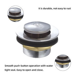 Filtro Tapón de drenaje Lavabo Fregadero <span class=keywords><strong>universal</strong></span> Aleación de cobre Empuje hacia abajo <span class=keywords><strong>Bañera</strong></span> Filtro de residuos Fácil instalación Accesorios de baño - Product Image 5