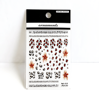 Pegatinas 3D para Uñas con Relieve, Diseño de Leopardo, Purpurina y Estrellas, Calcomanías para Manicura, Venta al por Mayor