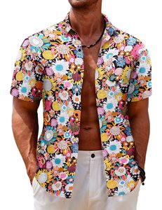 Camisa de Playa de Manga Corta de Secado Rápido con Estampado Floral Hawaiano, Estilo Casual para Hombre y Mujer, Talla XL, Nueva Colección Verano 2026 - Product Image 1