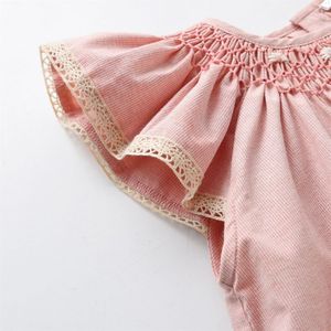 Robes d'été de luxe pour enfants espagnoles, sur mesure, ODM, faites à la main, en coton smocké, broderie unie, sans manches, robe de fête pour petite fille - Product Image 3