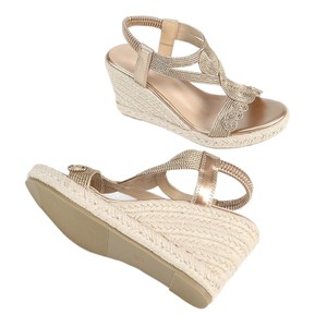 Sandales compensées femme à bout ouvert avec bande élastique et semelle en paille – Style estival respirant - Product Image 5