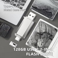 Clé USB-C 128 Go (Clé USB/Pendrive) - Portable OTG pour Tablettes, Macbook, OnePlus - Corps Métallique - Garantie 1 An