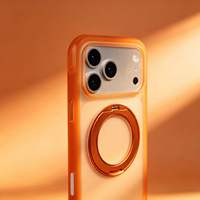 Casing HP Premium Matte PC untuk iPhone 17 18 Pro Max dengan Bracket Magnetik Putar 360 Derajat, Bumper TPU, Pelindung Kelas Militer