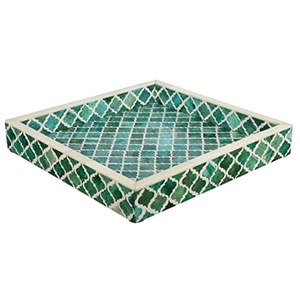 Mother of Pearl Resin Inlay Serving Tray | Handmade Wooden Chocolate Tray Ramadan <b>Eid</b> Arabic Home Decor <b>Gift</b> Decorative Serving - Product Image 1