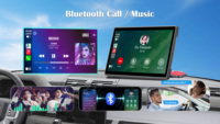 Pantalla de Apple Carplay de 9 pulgadas, cámara de respaldo de marcha atrás, soporte magnético giratorio, Android, Carplay, estéreo, Monitor de coche portátil