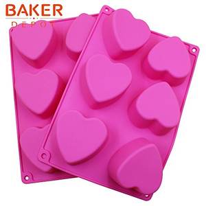 Molde de silicona con forma de corazón para hacer dulces, para Chocolate, pastel, gelatina, pudín, jabón hecho a mano, 6 agujeros - Product Image 1
