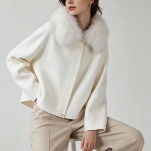 <span class=keywords><strong>Cappotto</strong></span> in Lana a Doppia Faccia Tyan con <span class=keywords><strong>Collo</strong></span> Staccabile in Vera <span class=keywords><strong>Pelliccia</strong></span> di Volpe, Morbido con Cerniera, Logo Personalizzato, Cappotti Invernali in Cashmere a <span class=keywords><strong>Collo</strong></span> Alto per <span class=keywords><strong>Donna</strong></span> - Product Image 3