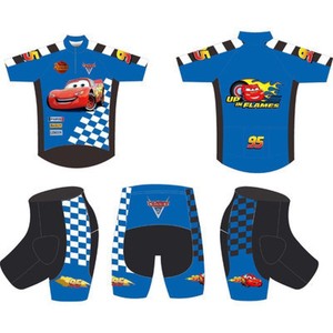 夏用子供用バランスバイクアニメサイクリングジャージ半袖セット通気性ナイロン/カシミヤレーシングローラースケート - Product Image 1