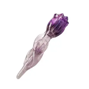 Groothandel Natuurlijke Hoge Kwaliteit Amethist Rose Scepter Handvat Stuk Amethist Ruwe Steenhouwen Stuk Kristal Ornament Te Koop