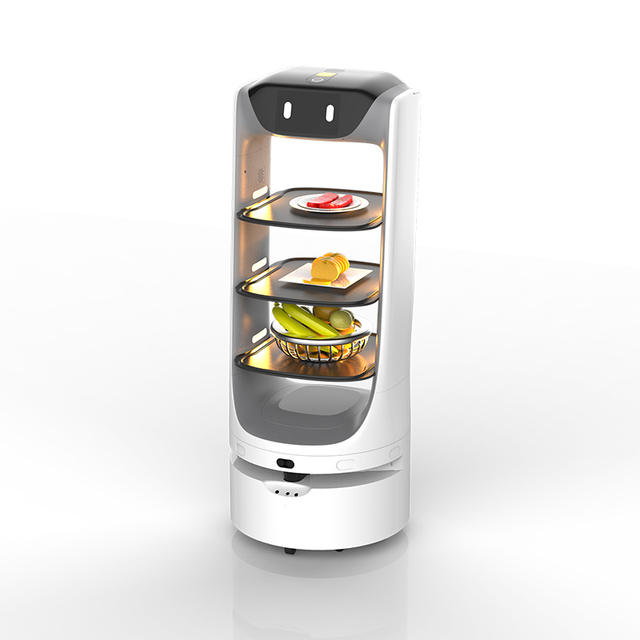Shipping Robot Restaurant Food Delivery Bot Good Price Coffee Shop Use Serving No Contact Waiter Robot 7-inch Touch