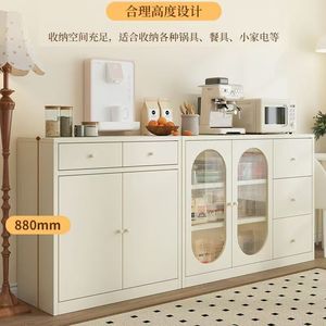 <b>Sideboard</b> <b>Kitchen</b> Storage Cabinet Stainless Steel Base Cabinet With Glass Doors For Living Room And <b>Kitchen</b> Storage - Product Image 2