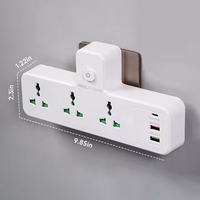 Multiprise intelligente 2500W 100-250V avec 2 ports USB, 1 port Type-C, lumière LED et 2 prises universelles