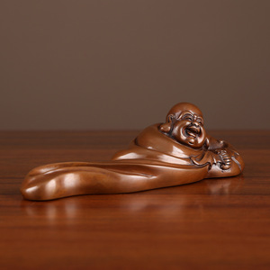 Figura de Buda Maitreya de Copper World, decoración de escritorio de oficina hecha a mano en bronce - Product Image 2