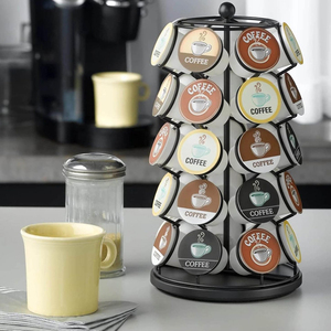 Modern Spins 360 grados <span class=keywords><strong>Lazy</strong></span> <span class=keywords><strong>Susan</strong></span> giratorio K Cup Coffee Pod Carrusel Coffee Caspule Holder Stand para mostrador de cocina - Product Image 5