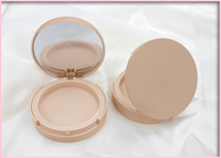 Surligneur rond en plastique double plateaux personnalisé de haute qualité Réglage du maquillage Poudre Boîtier compact