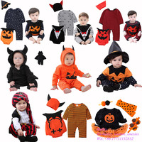 Großhandel 2021 Kinder Mädchen Jungen Orange Kürbis Ballett Rock Stram pler Set Kinder Karneval Kostüme Baby Halloween Cosplay Kostüm