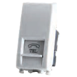 White Telephone Socket Compatible With Vimar Plana <b>Wall</b> <b>Plate</b> TEL Outlet - Product Image 4