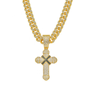 Hot Selling Personalization Popular Design <b>Cross</b> Pendant Necklace Trendy Hiphop Style Alloy Men's Necklaces Wholesale Jewelry - Product Image 6