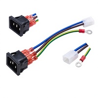 Prise d'alimentation CA à clipser IEC C14 personnalisée avec faisceau de câbles LH14-2, câble de port de charge, conducteur en cuivre étamé, gaine en PVC